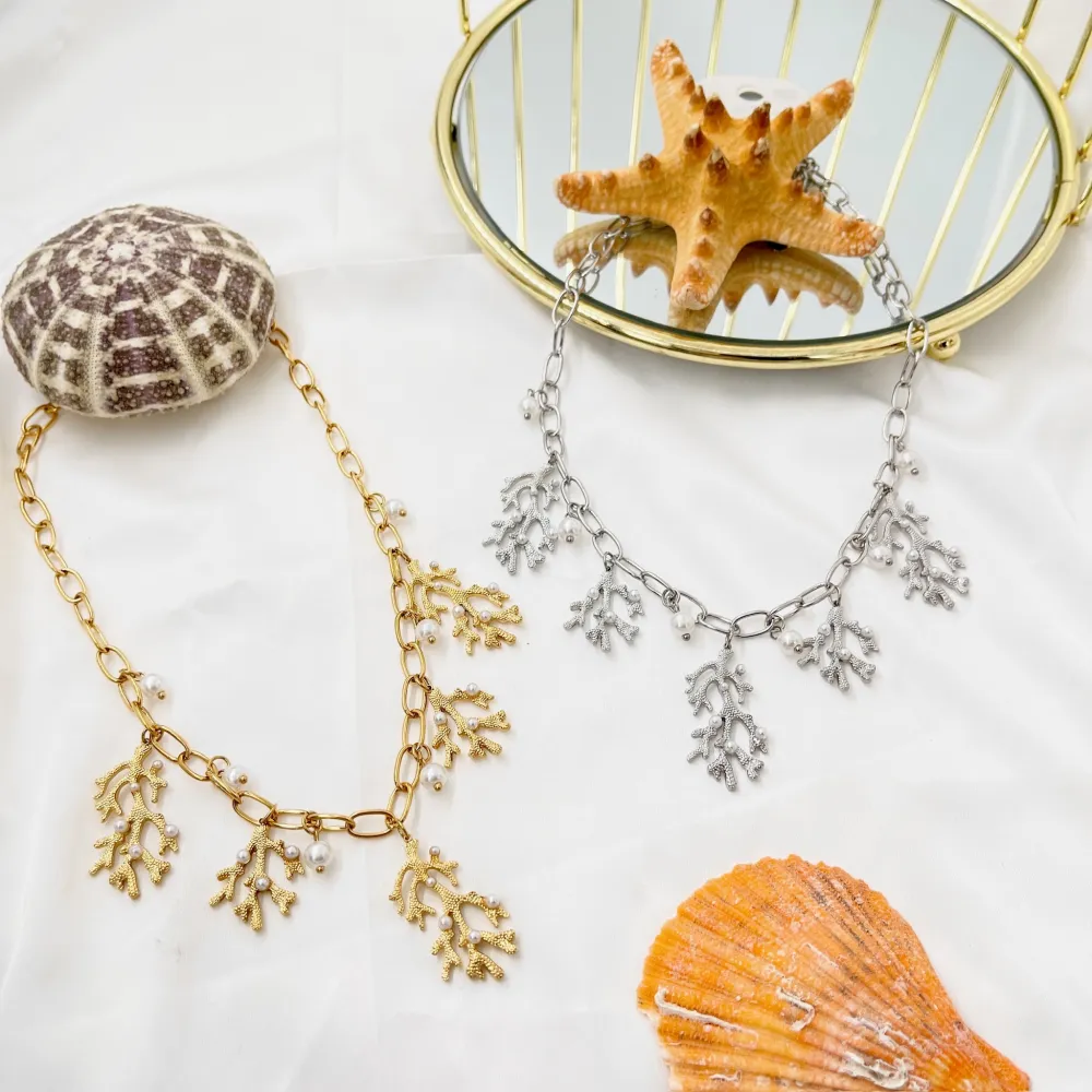 Corallo-Collana Corta in Acciaio - CAC-103-AA5073N