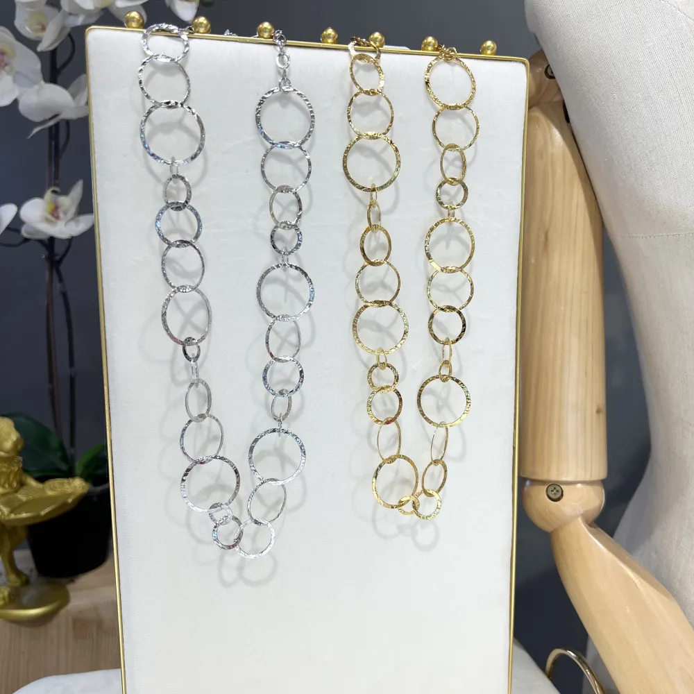 Catena Cerchio-Collana Corta in Acciaio - CAC-103-AA5106N (Argento)