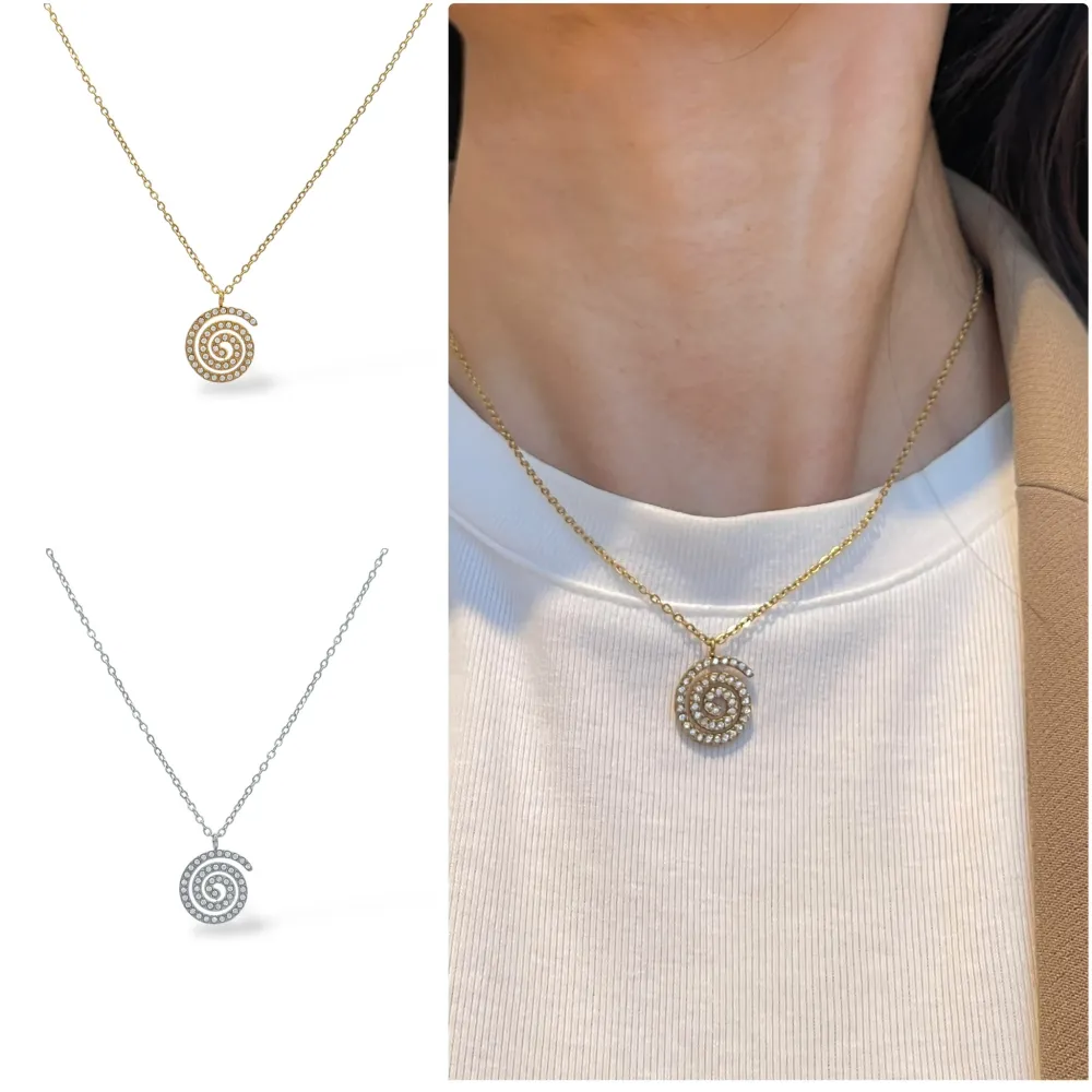 Chiocciola-Collana Girocollo in Acciaio - CAC-103-AA5551N (Argento)