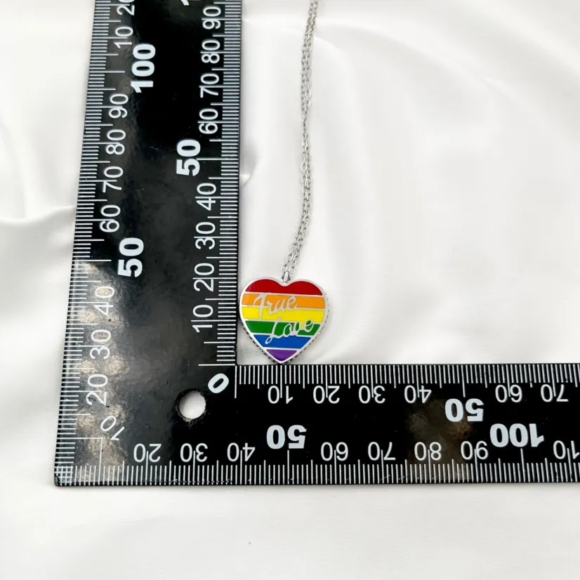 Cuore Arcobaleno True Love -Collana Corta in Acciaio - CAC-103-AA601N (Oro Giallo)