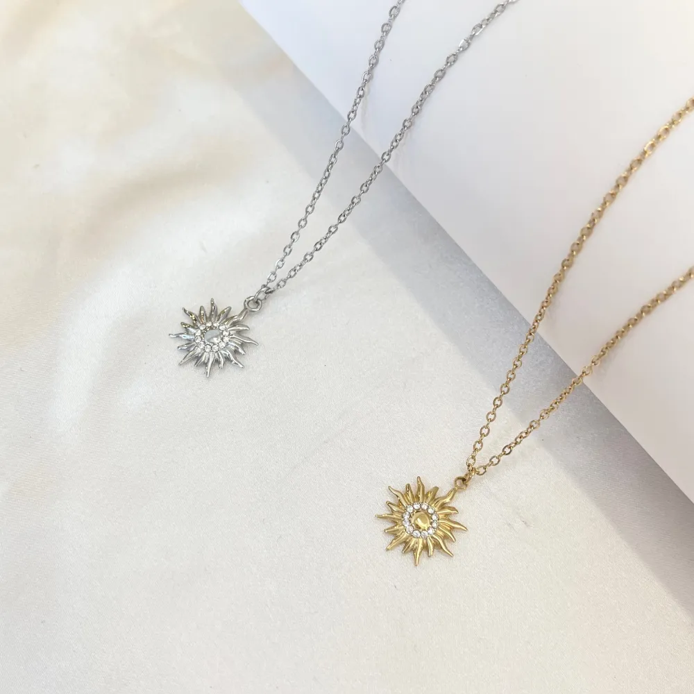 Sole-Collana Girocollo in Acciaio - CAC-103-AA6065N (Argento)