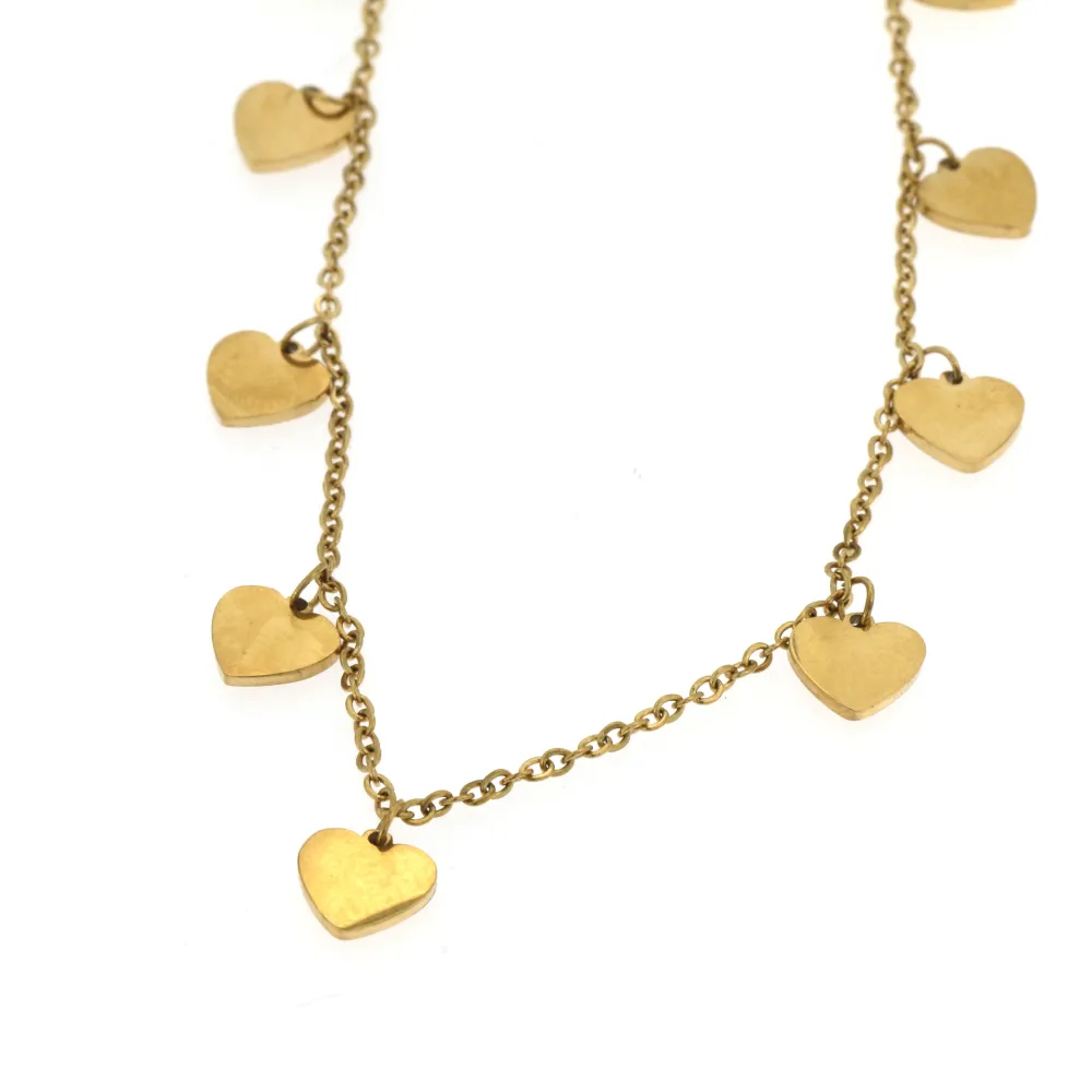 CAC-11 Cuore collana corta in acciaio - CAC-11 Cuori 5264 - Collana Corta in Acciaio