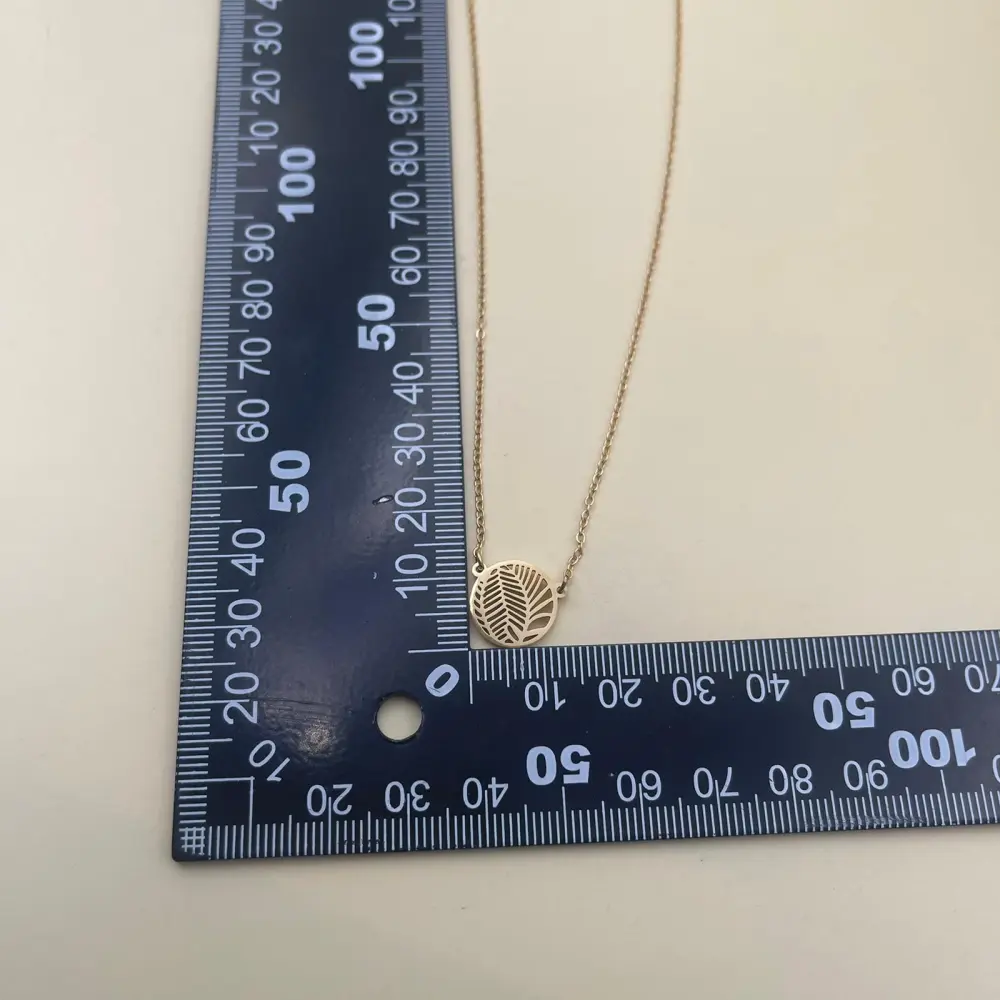 Foglia-Collana Corta in Acciaio - CAC-413-1884