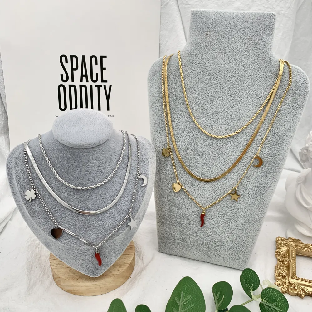 Multifilo Serpente Cornino-Collana Corta in Acciaio - CAC-413-1952