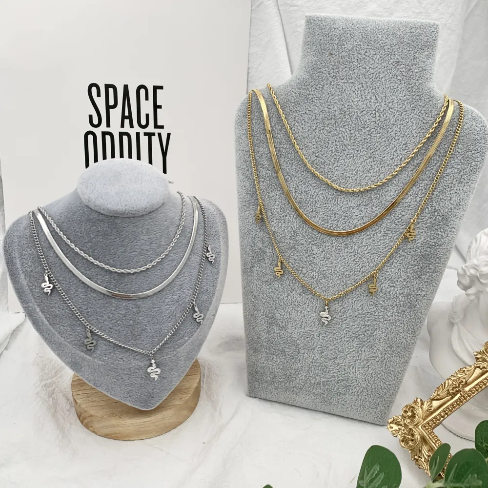 Multifilo Serpente-Collana Corta in Acciaio - CAC-413-1953