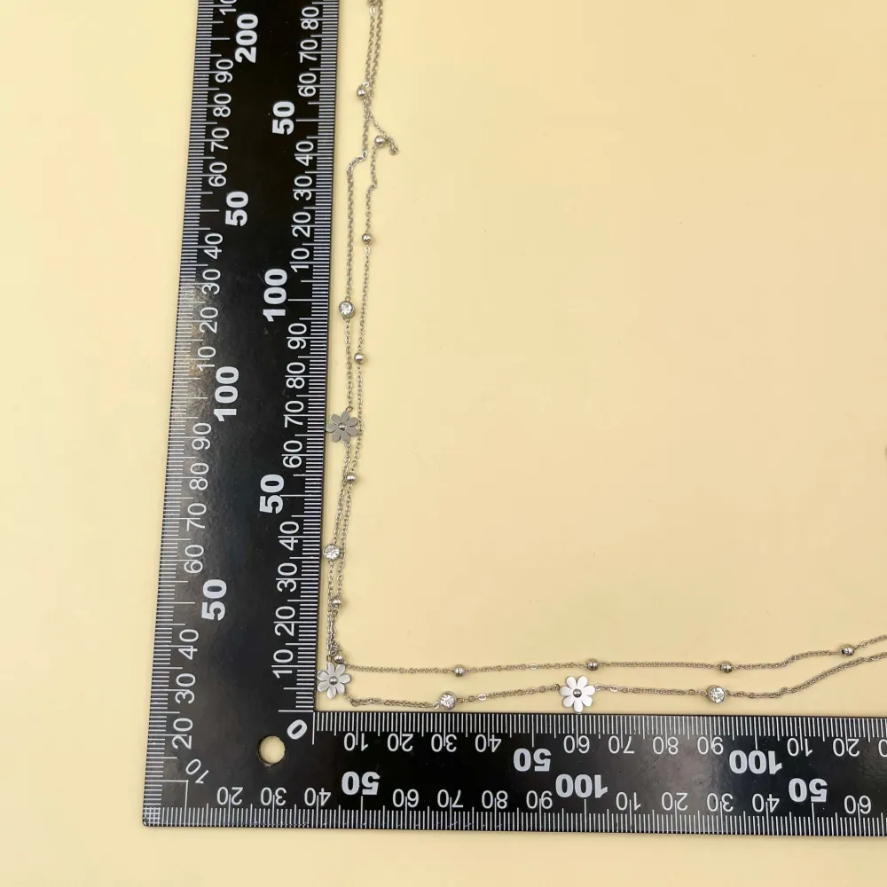 Doppio con Margherita-Collana Corta in Acciaio - CAC-413-2098AA