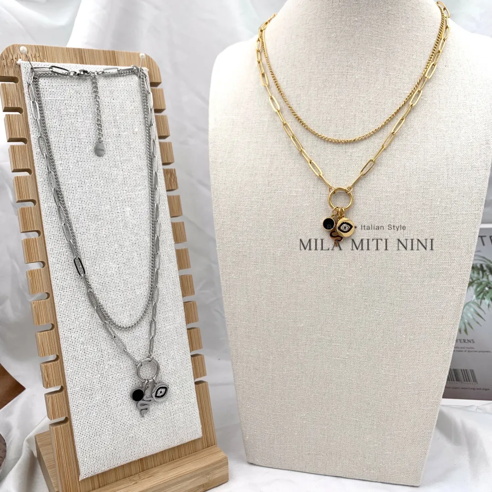 Multifilo Occhio Serpente-Collana Corta in Acciaio - CAC-413-2103