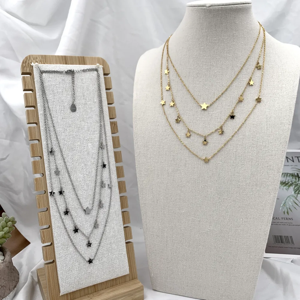 Multifilo Stella-Collana Corta in Acciaio - CAC-413-2106 (Oro Giallo)