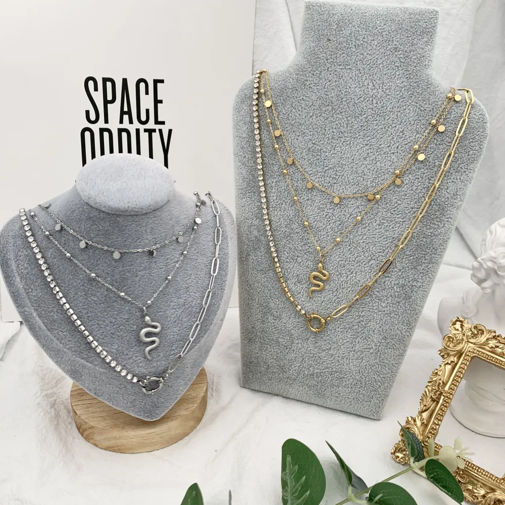 Multifilo Serpente-Collana Corta in Acciaio - CAC-413-2118