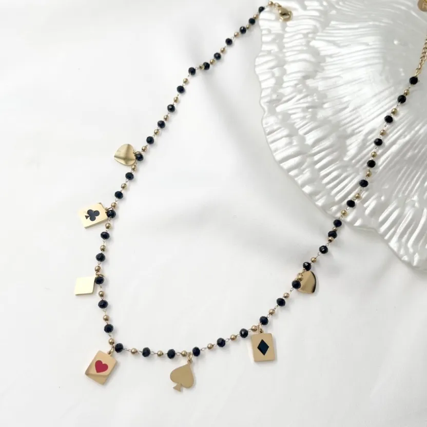 Poker-Collana Corta in Acciaio - CAC-413-2343