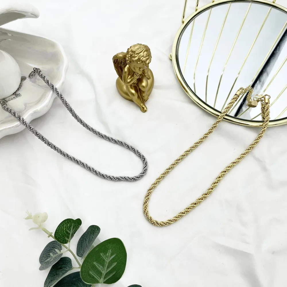 Catena-Collana Corta in Acciaio - CAC-413-2708 (Oro Giallo)