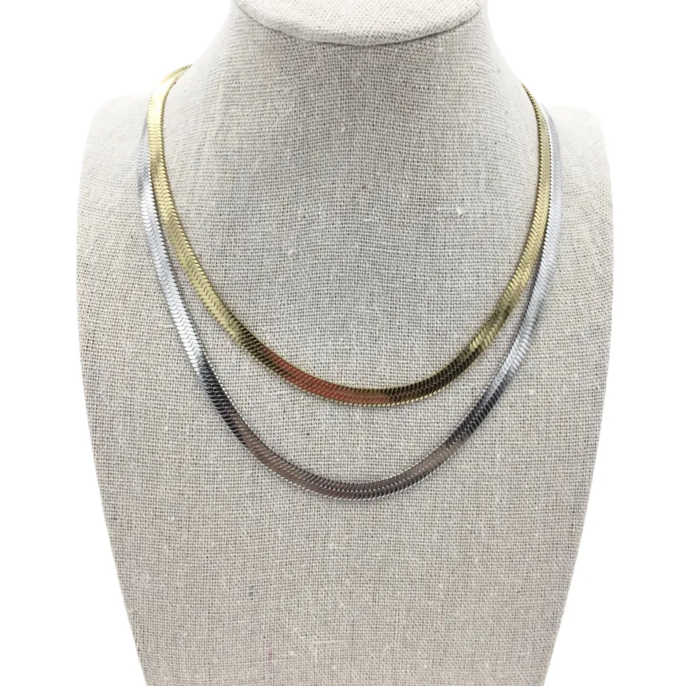 Serpente 5mm-Collana Catena Corta in Acciaio - CAC-413-2842 5mm (Argento)