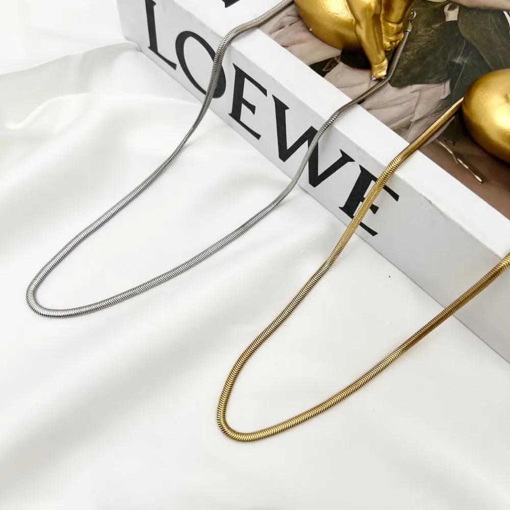 Serpente 3mm-Collana Corta in Acciaio - CAC-413-3519