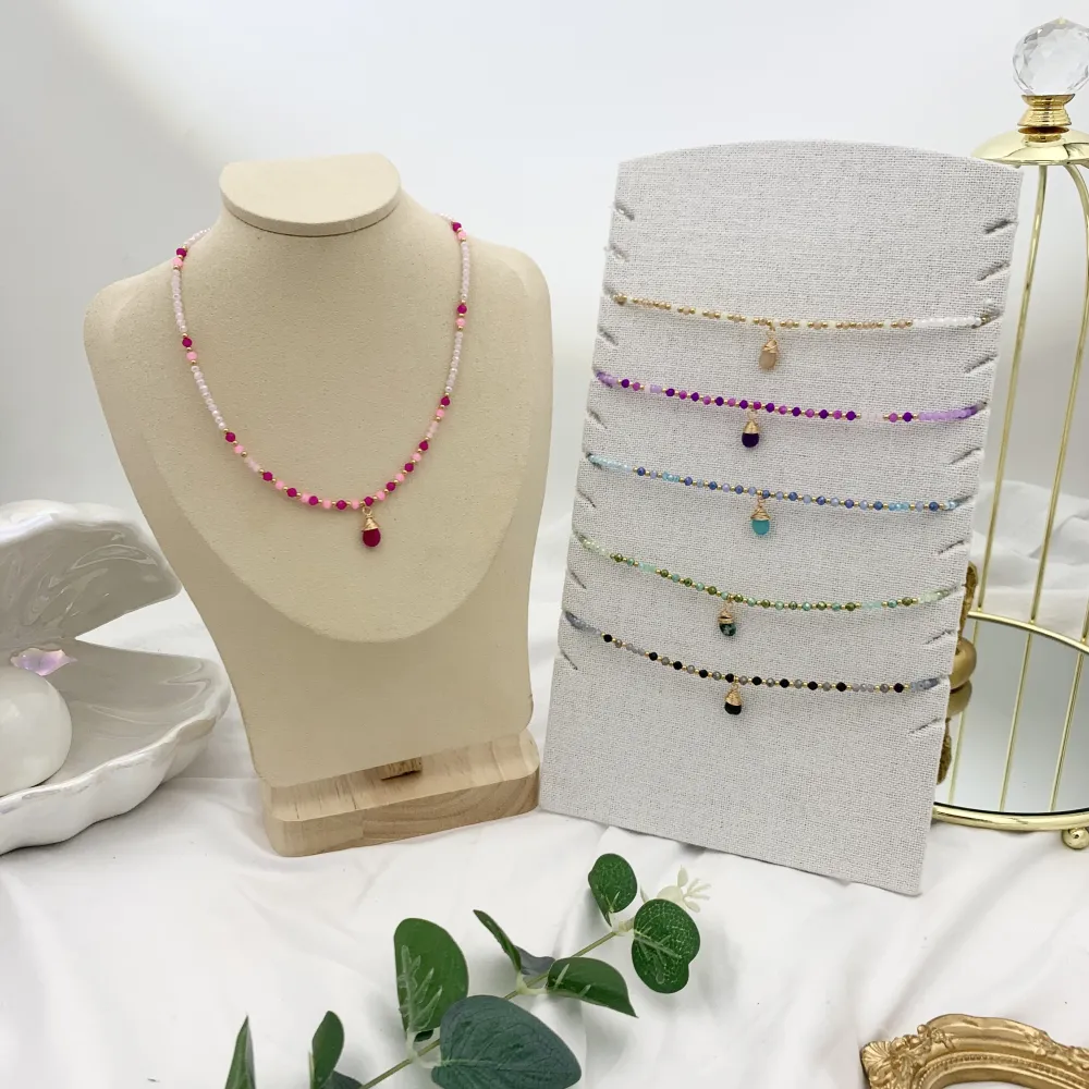 Catena con Perline-Collana Corta in Acciaio - CAC-735-20