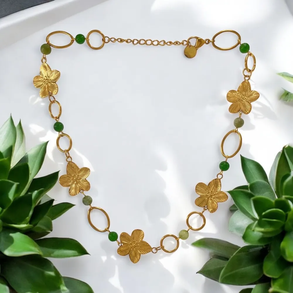 Fiore -Collana Corta in Acciaio - CAC-765-25