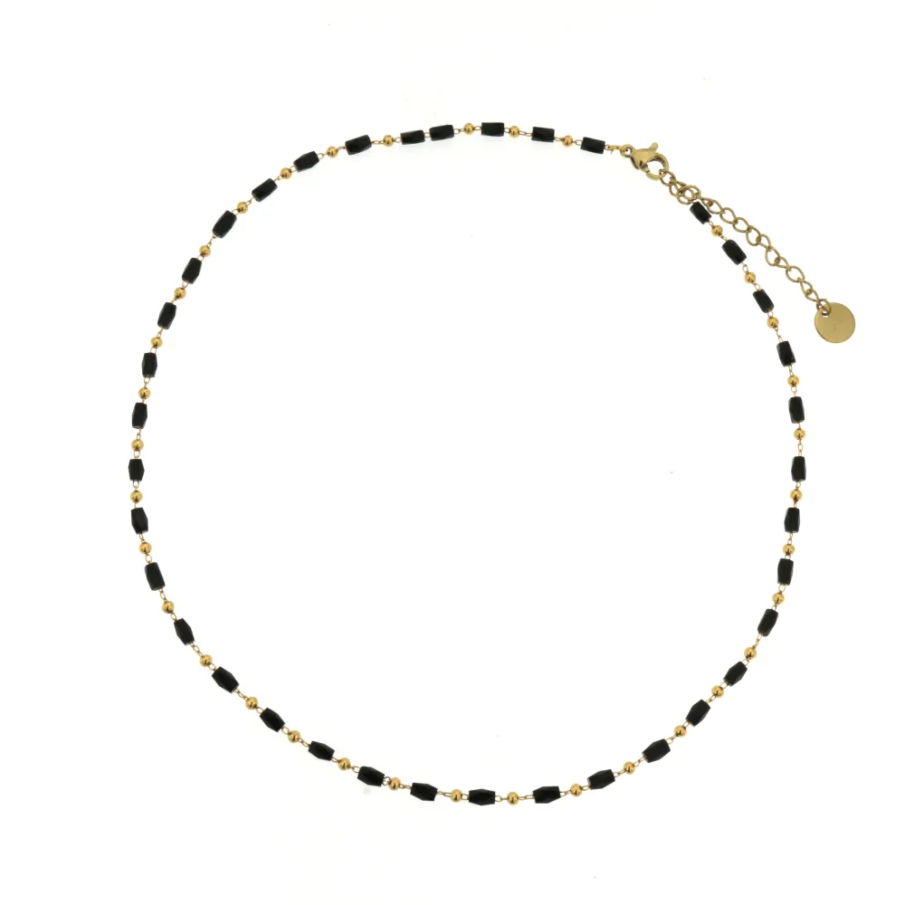 CAC-Palline Sfaccetate 5273 - Collana Corta in Acciaio - CAC-Palline Sfaccetate 5273 - Collana Corta in Acciaio