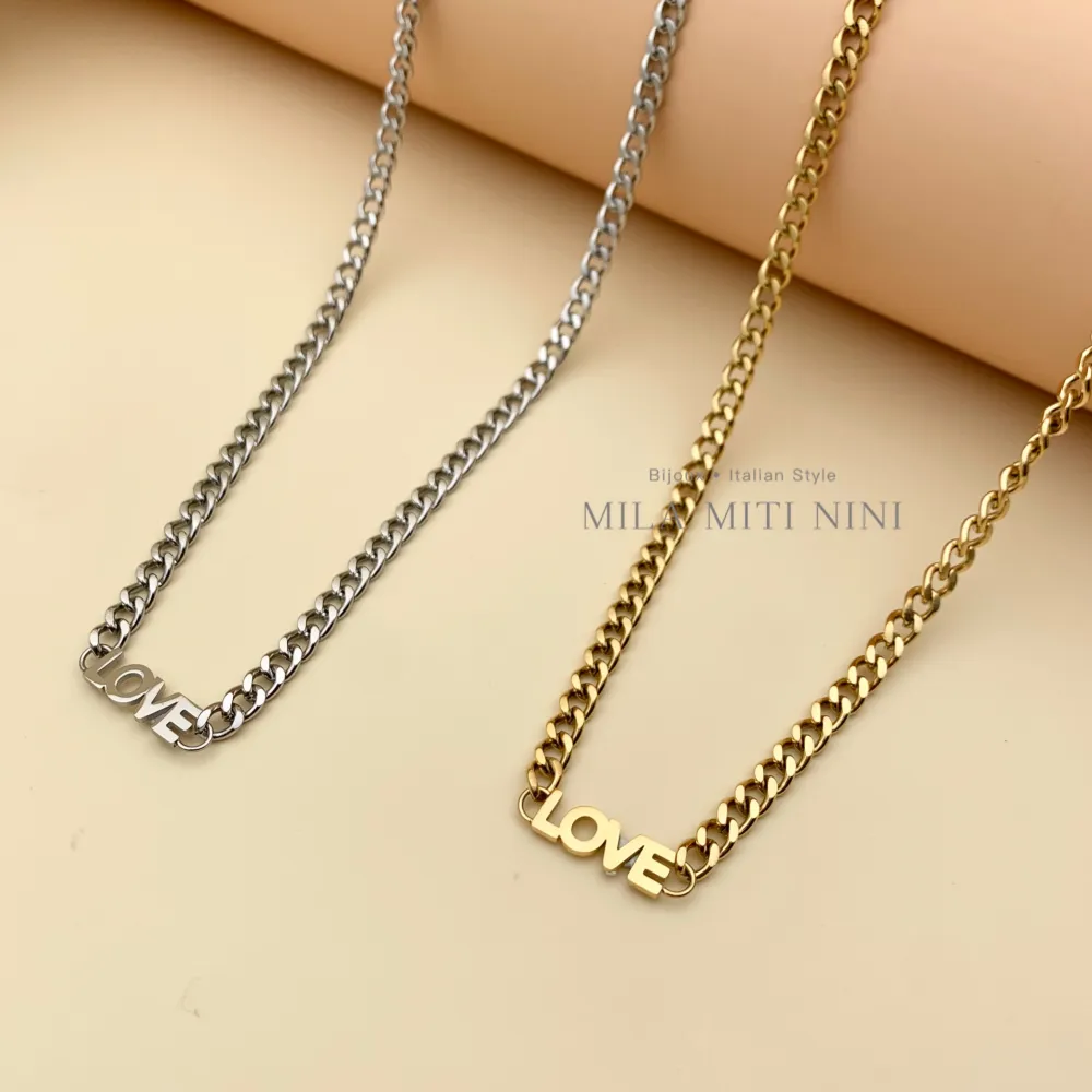 Love -Collana Corta in Acciaio - CAC413-1518