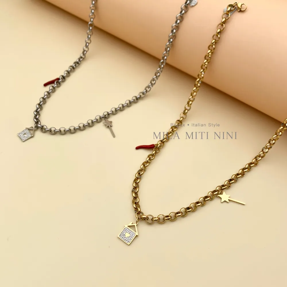 Casa Cornino Bacchetta Magica -Collana Corta in Acciaio - CAC413-1573