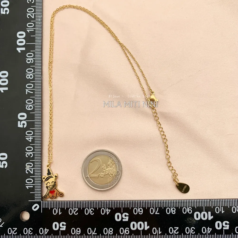 CAC413-1655-Unicorno-Collana Corta in Acciaio - CAC413-1655-Unicorno-Collana Corta in Acciaio