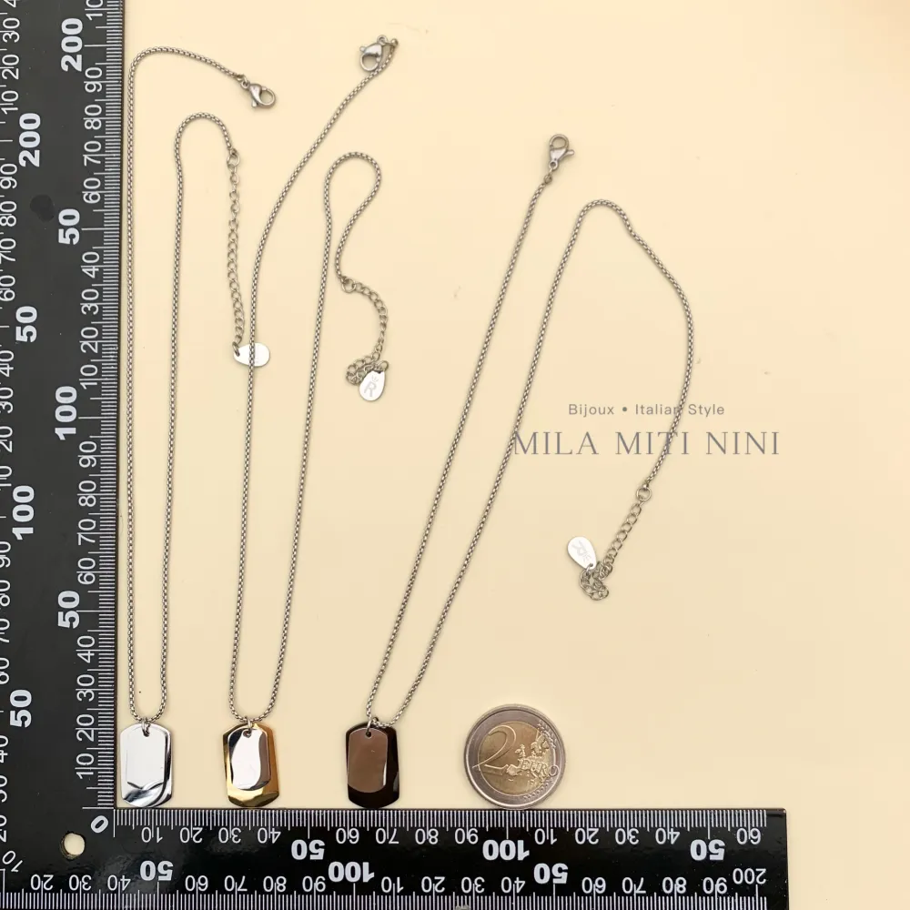 Doppio Target-Collana Corta in Acciaio - CAC413-1913 (Oro Giallo)