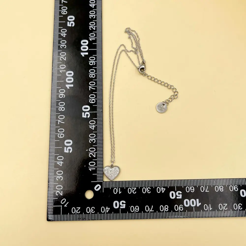 Cuore con Strass-Collana Corta in Acciaio - CAC413-2040A