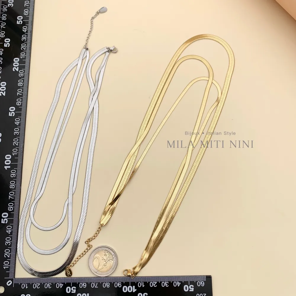 Multifilo Serpente-Collana Corta in Acciaio - CAC413-2108