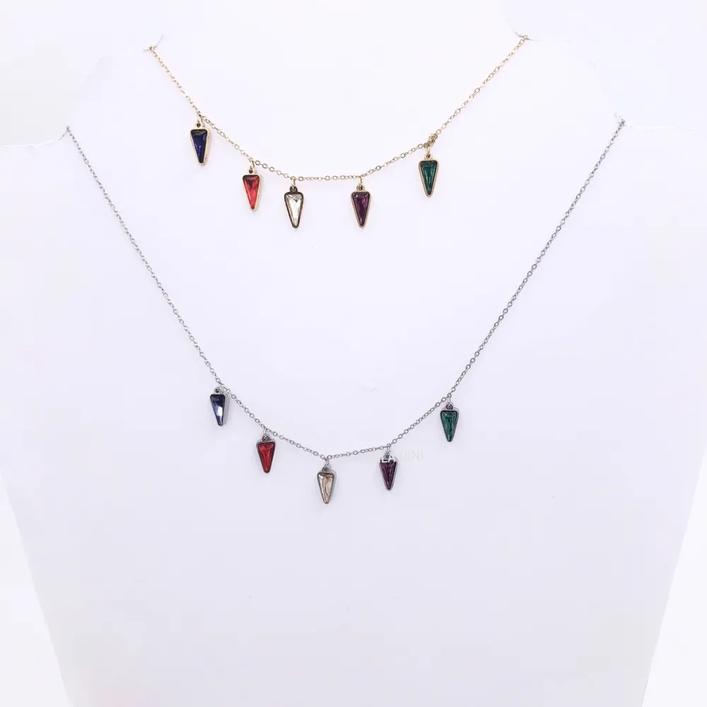 Triangolo pendente Girocollo 5074 - Collana Acciaio - CAC5074-Triangolo pendente Girocollo - Collana Acciaio