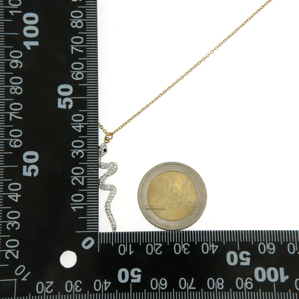 Serpente - Girocollo in Acciaio con Strass - CAC6339-Serpente - Girocollo in Acciaio con Strass