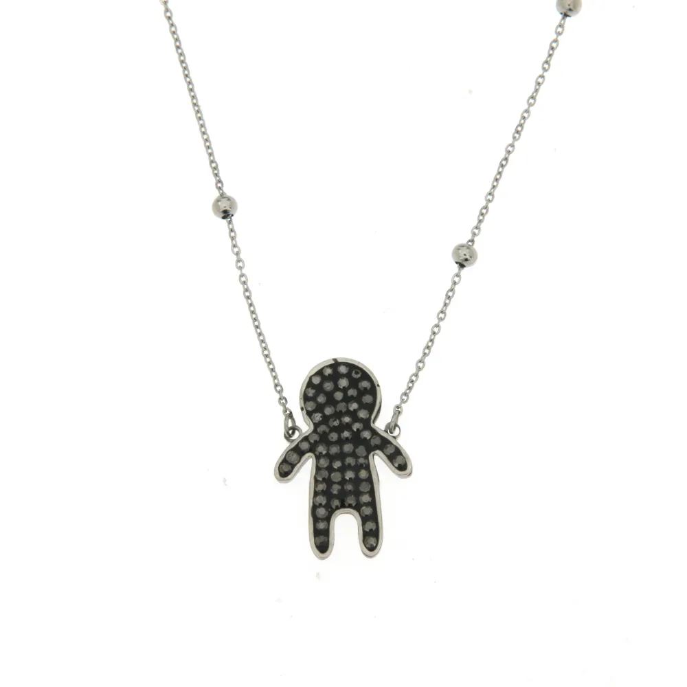 Bimbo - Girocollo in Acciaio con Strass - CAC6358-Bimbo - Girocollo in Acciaio con Strass