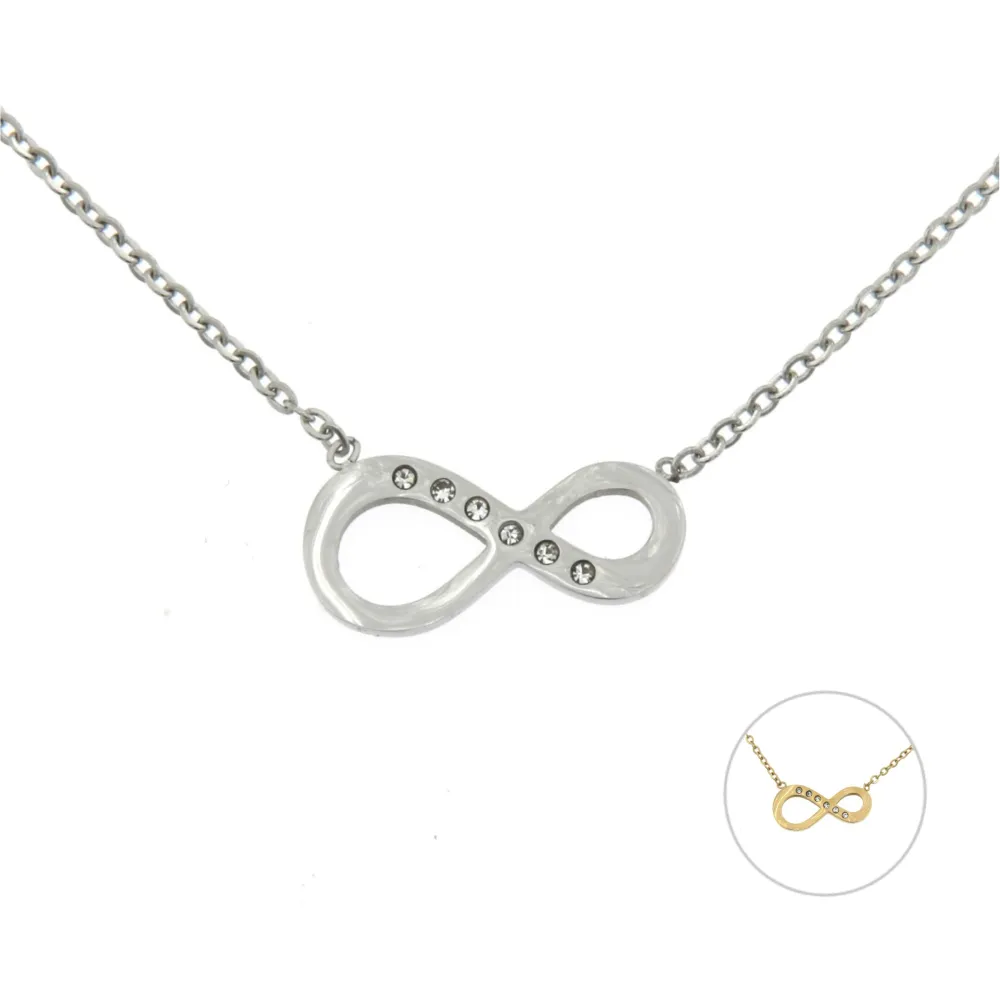 CAC6401-Infinito- Collana Corta in Acciaio - CAC6401-Infinito- Collana Corta in Acciaio