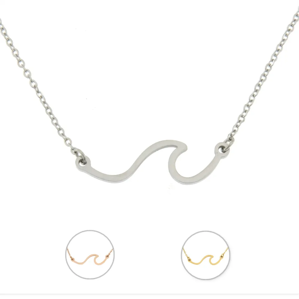 CAC6613-Onda- Collana Girocollo in Acciaio - CAC6613-Onda- Collana Girocollo in Acciaio