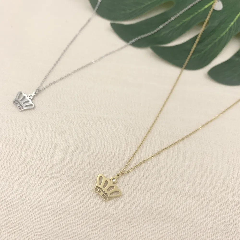 CAC7229-Corona- Collana Girocollo in Acciaio - CAC7229-Corona- Collana Girocollo in Acciaio