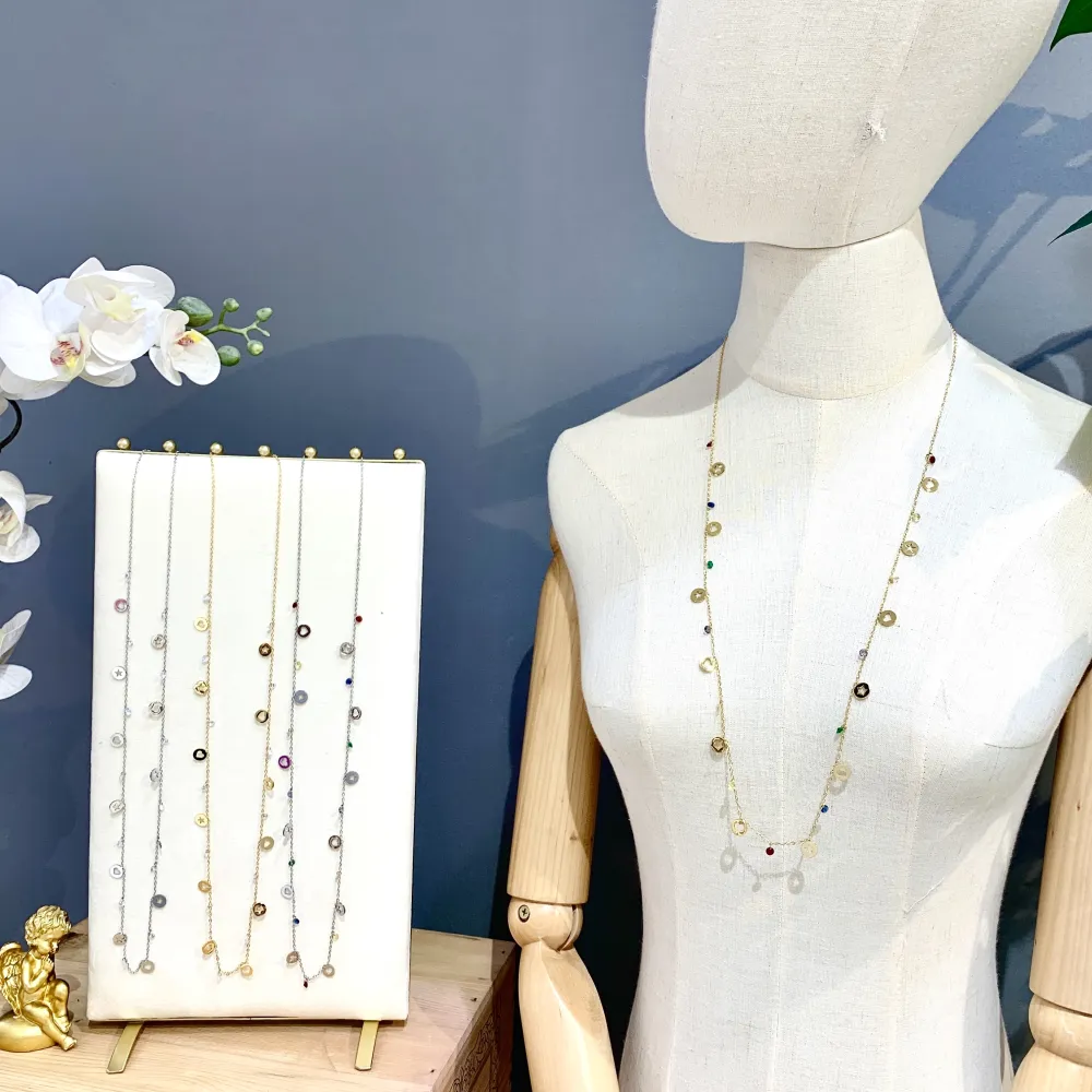 Stella e Zirconia-Collana Lunga in Acciaio - CAL-103-AA835N