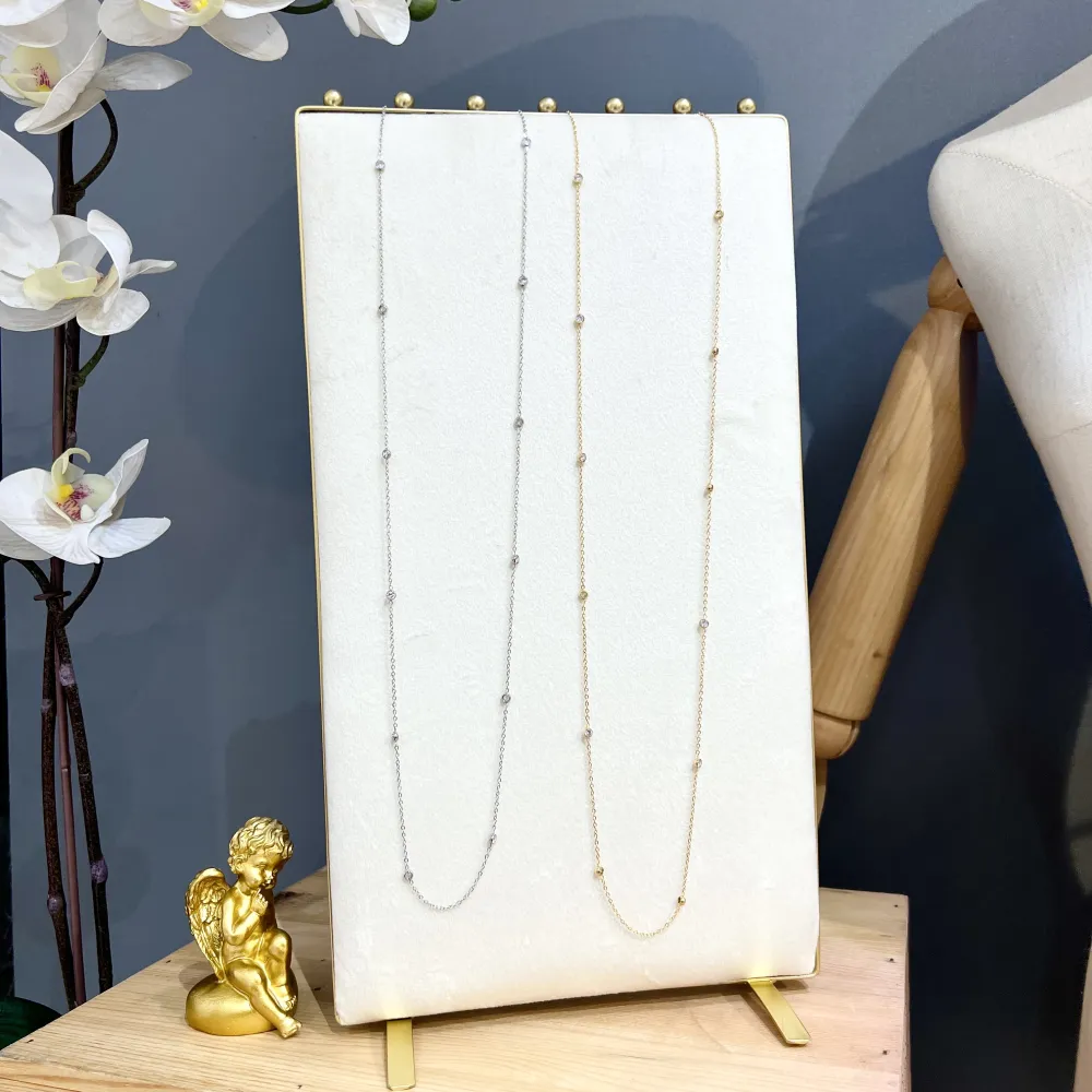 Punto Luce Copollina Zirconia-Collana Lunga in Acciaio - CAL-103-AS1380N