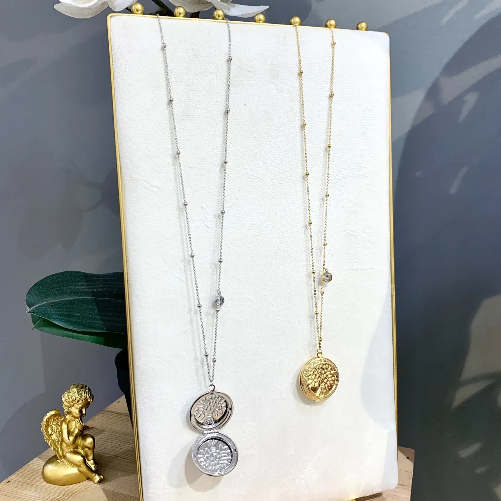 Albero della Vita Apribile -Collana Lunga Portafoto in Acciaio - CAL-413-2205 (MIX)