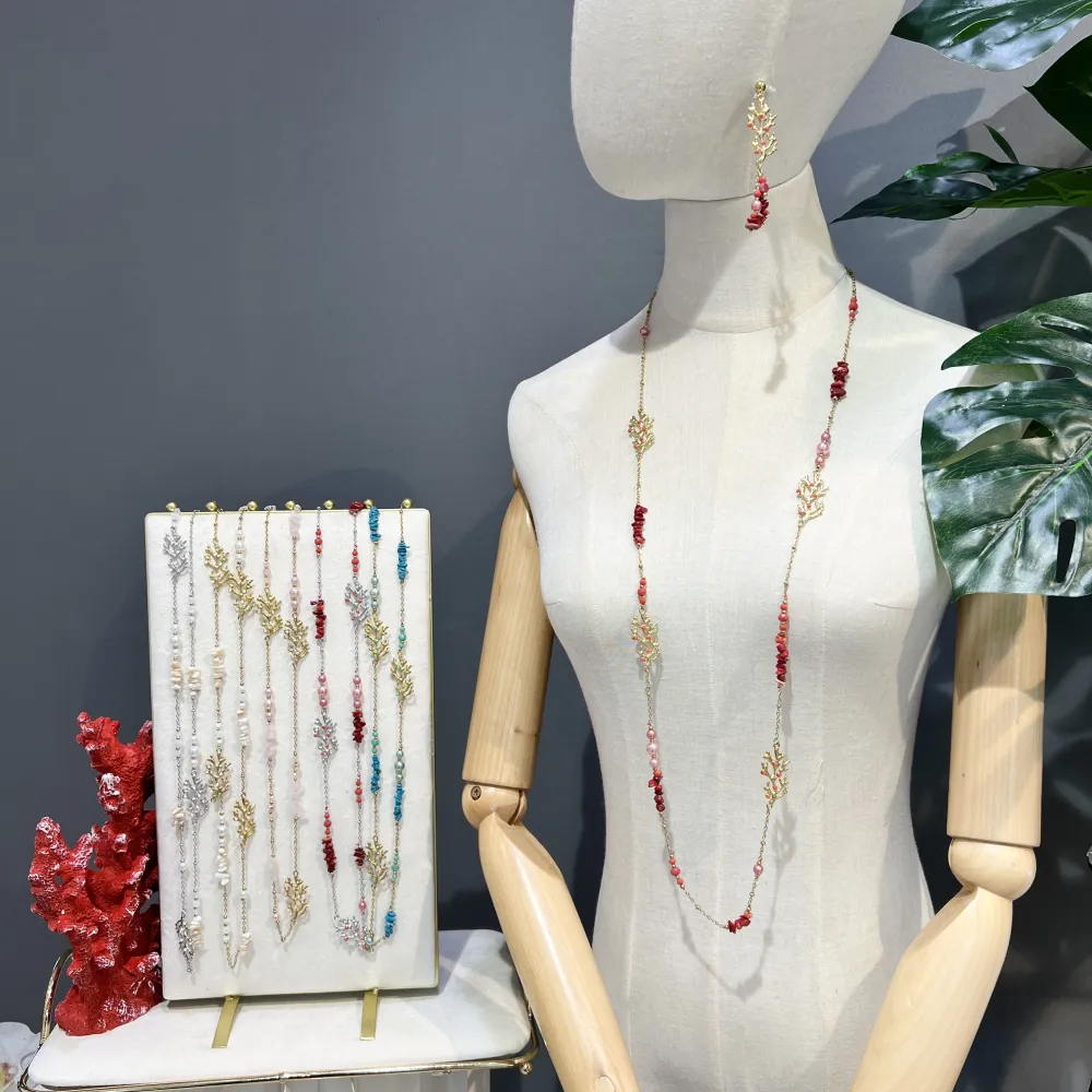 Corallo-Collana Lunga in Acciaio - CAL-732-302