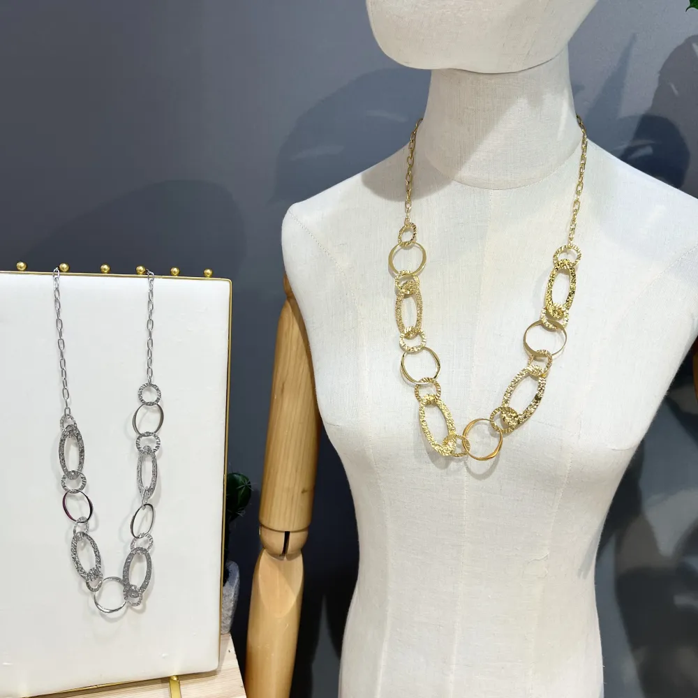 Catena-Collana Lunga  in Acciaio - CAL-759-27 (Argento)