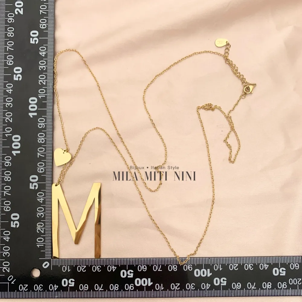 CAL413-1543-Iniziale ORO GIALLO-Collana Lunga in Acciaio - CAL413-1543-Iniziale ORO GIALLO-Collana Lunga in Acciaio