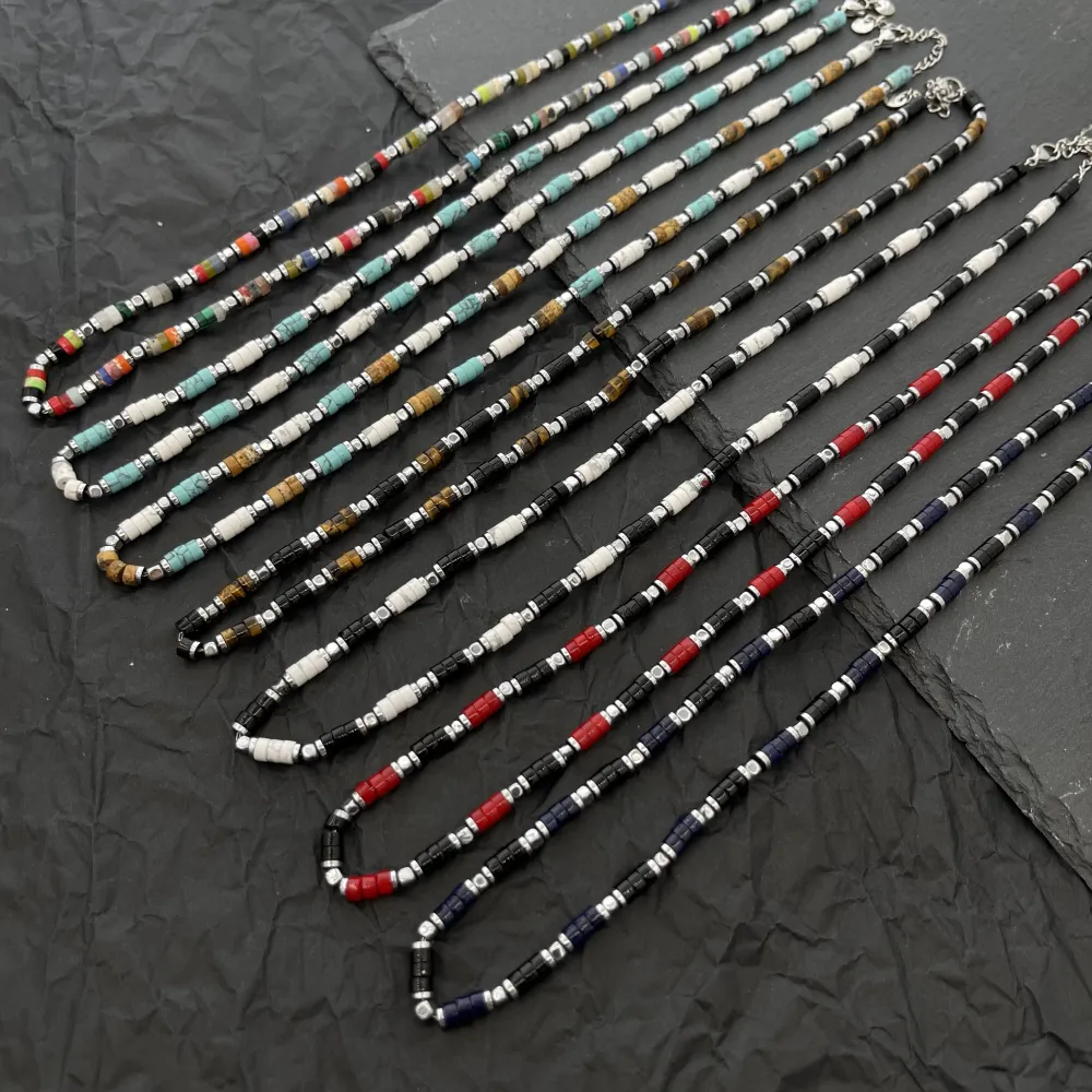 Catena con Perline-Collana da Uomo in Acciaio - CAU-600-H279