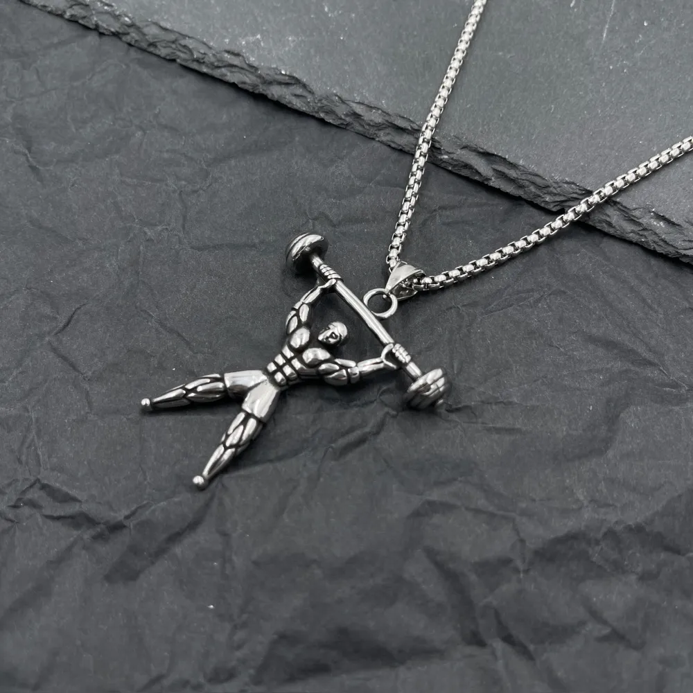 [CAU-600-H397] Uomo Ginnastica -Collana Lunga in Acciaio da Uomo - CAU-600-H397