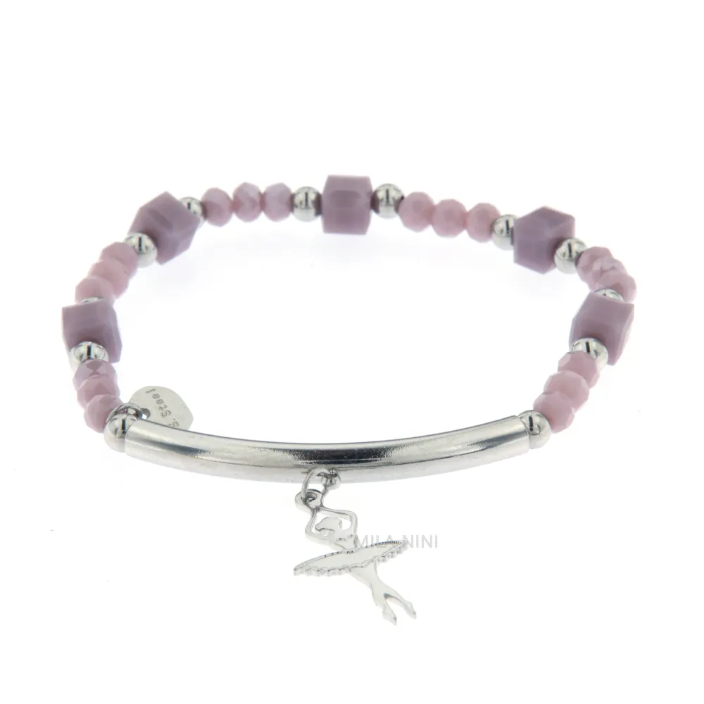 CBAE Ballerina - Bracciale Cristalli Elastico Acciaio 1015 - CBAE Ballerina - Bracciale Elastico Acciaio 1015