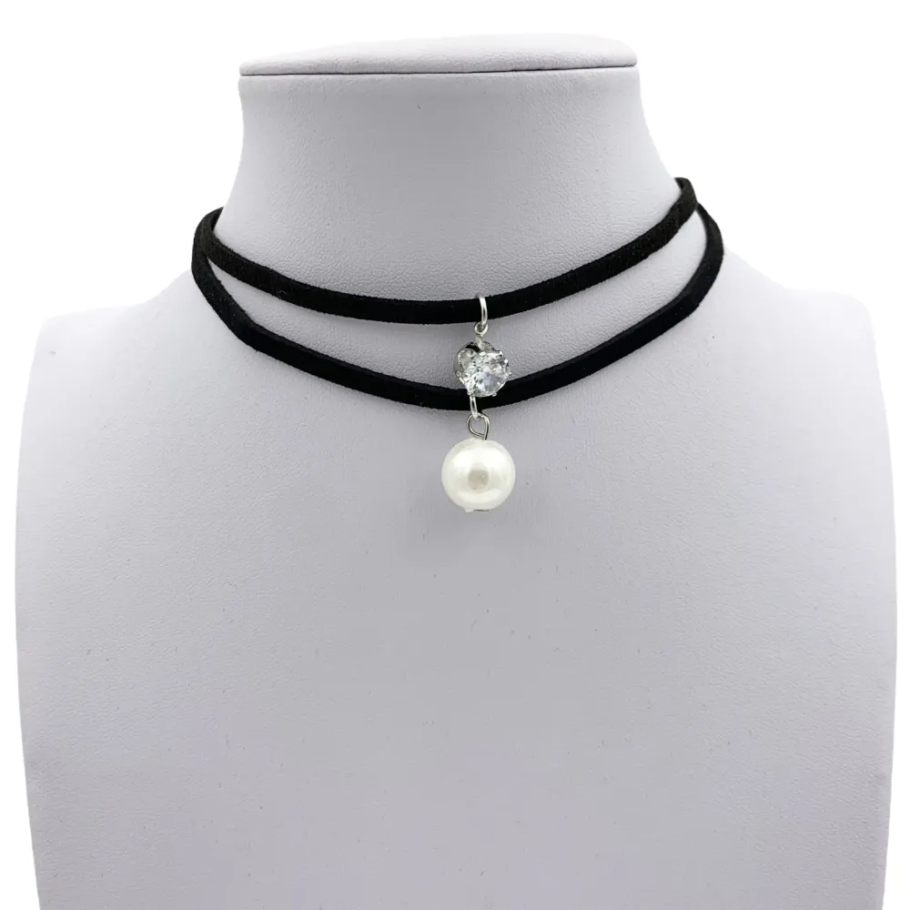 CHK6263-Perla e Punto Luce-Choker Collarino - CHK6263-Perla e Punto Luce-Choker Collarino