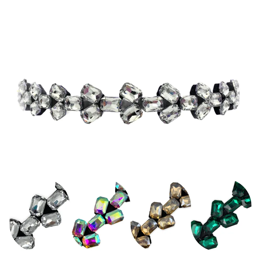 CIN5878-Rettangolare-Cintura  con Pietre Colorate - CIN5878-Rettangolare-Cintura  con Pietre Colorate (Bianco)