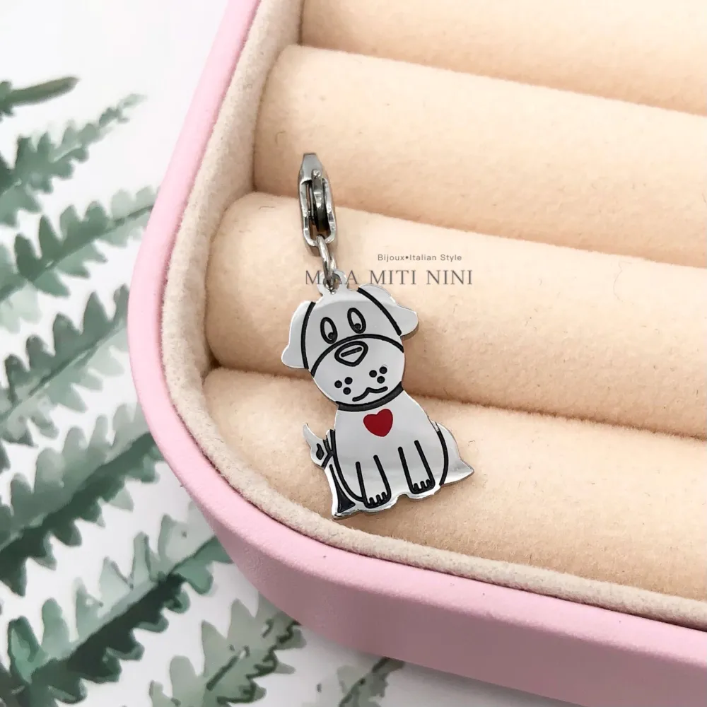 [CIO413-121] Cane-Ciondolo in Acciaio - CIO413-121