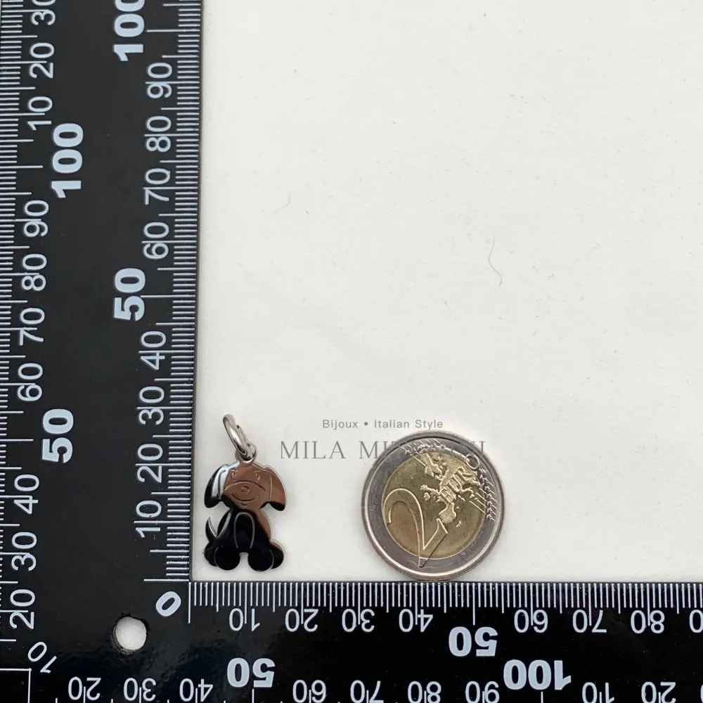 [CIO413-263] Cane Liscio-Ciondolo in Acciaio - CIO413-263