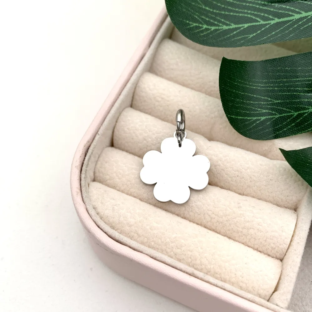 [CIO413-265] Quadrifoglio Liscio-Ciondolo in Acciaio - CIO413-265