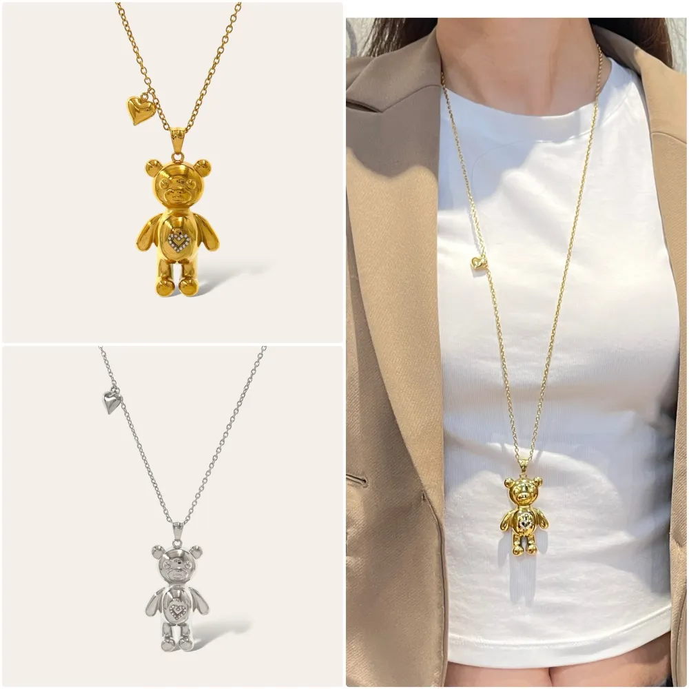 Orso-Collana Lunga  in Acciaio - CL-103-AA4280N 90+5cm