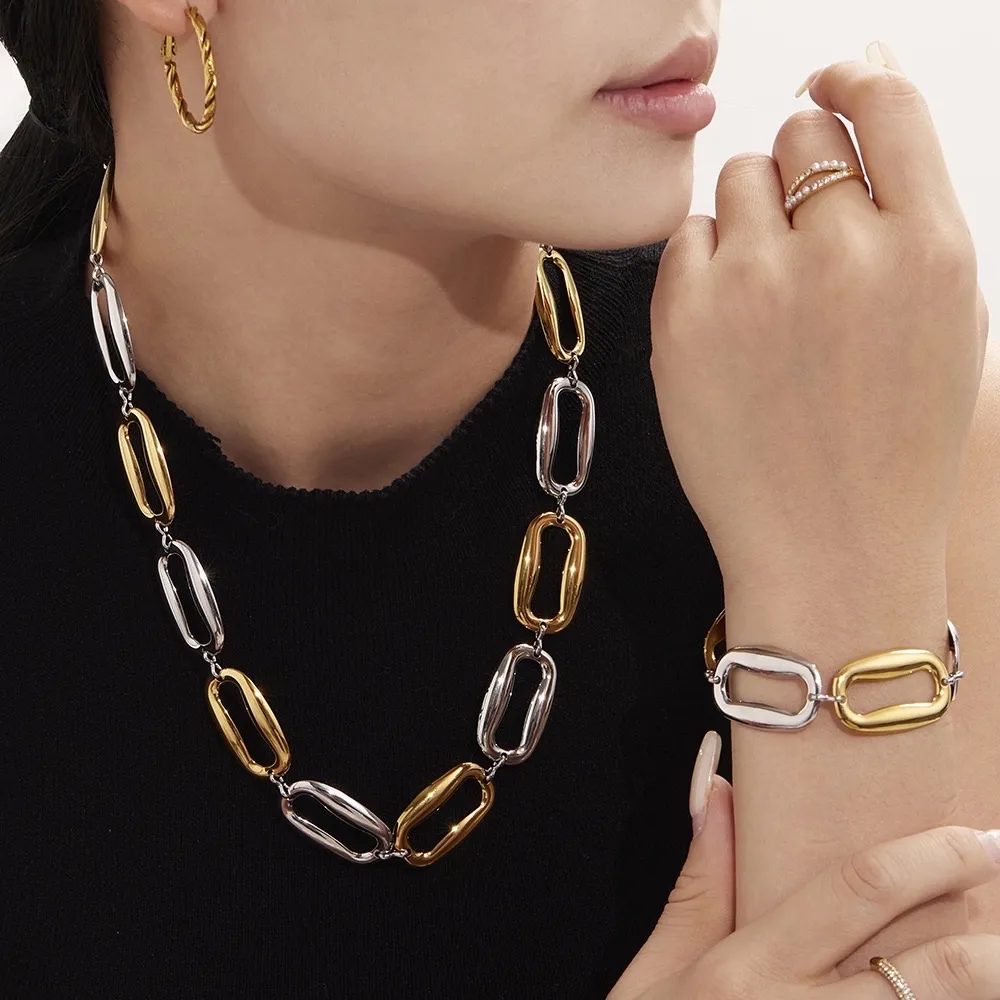 Catena -Collana Corta in Acciaio - CL-103-AA5727N (Argento)