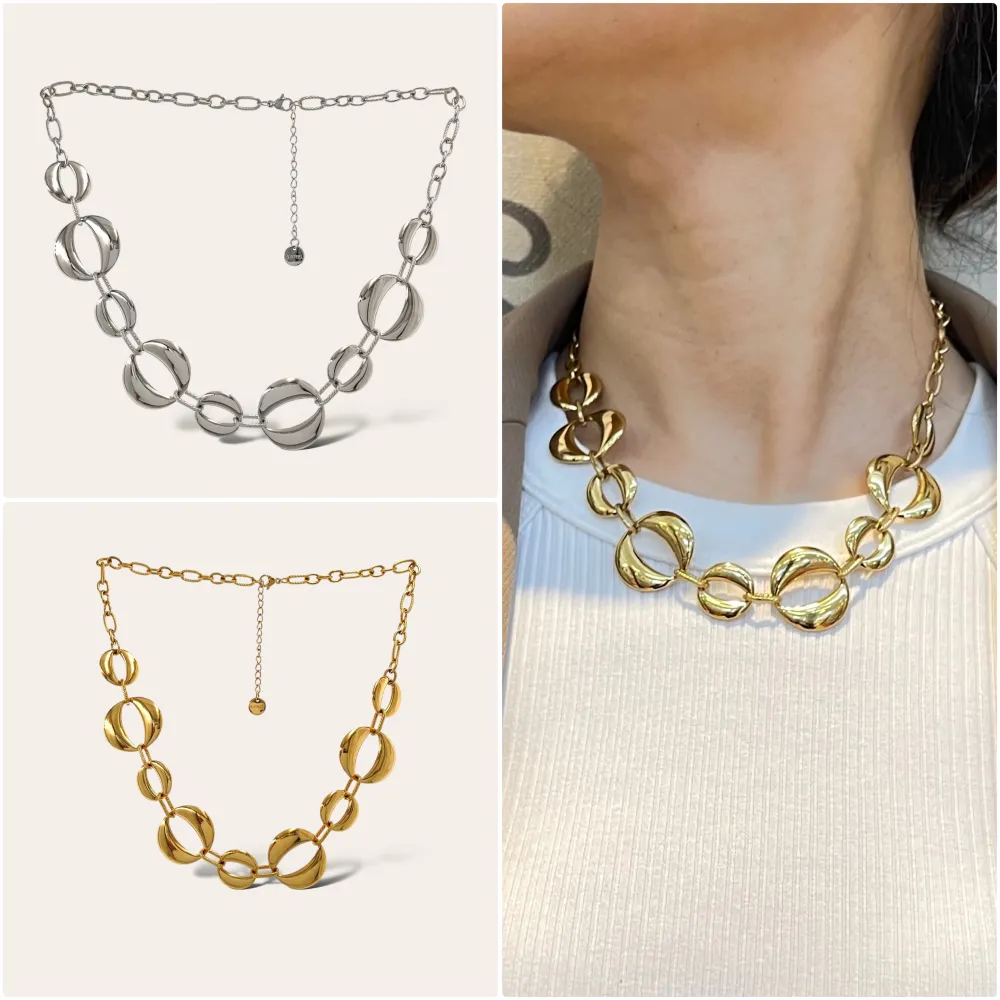 Catena -Collana Corta in Acciaio - CL-759-14 (Argento)