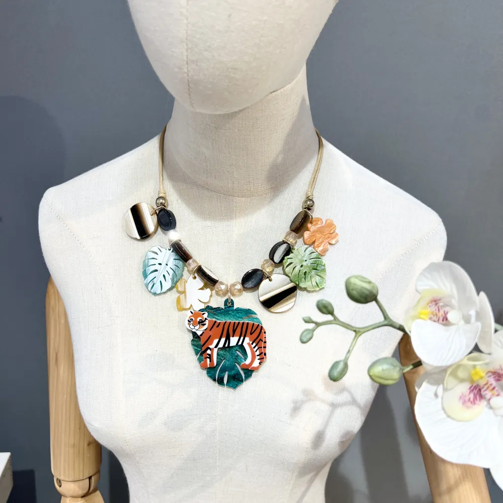 RCC Tigre Palma - Collana Corta Resina - CMC-11730